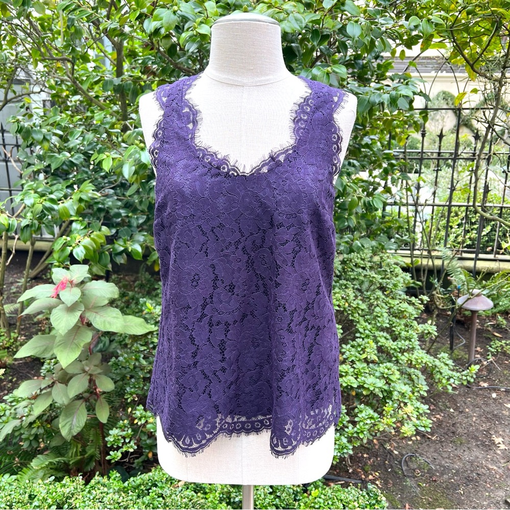 Joie Cina Lace Tank Purple Sz XS